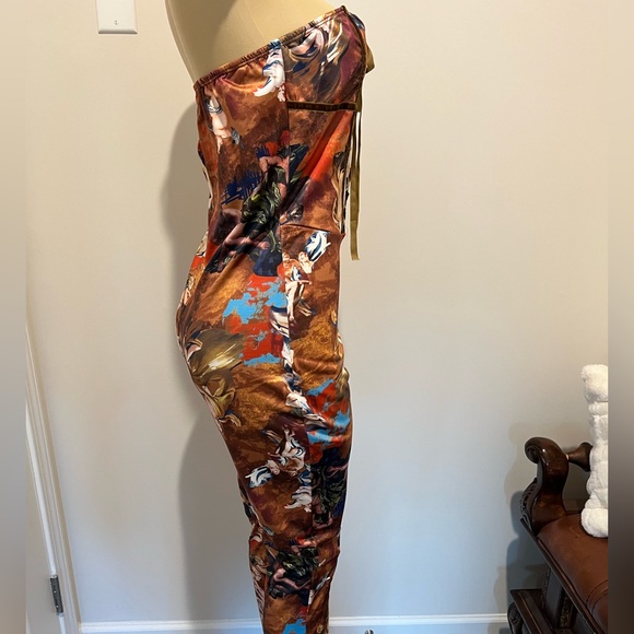 NWOT Multicolored Strapless Jumpsuit - Picture 4 of 6